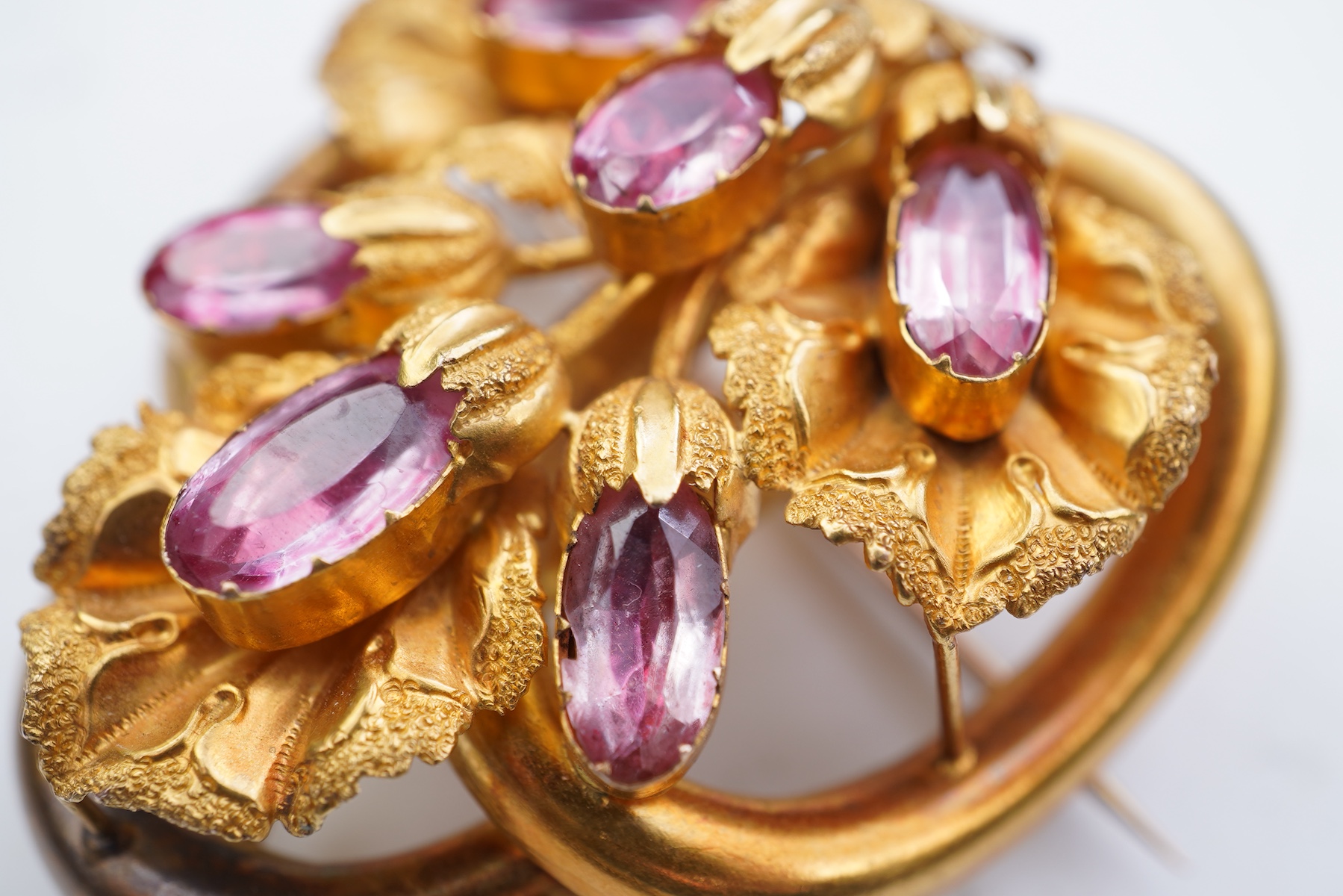 A set of four Retro gold and enamel buttons, mid 20th century